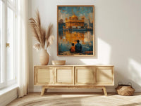 Golden Temple Poster, Father And Grandson Wall Decor - Historic Landmark Art