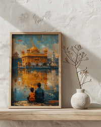 Golden Temple Poster, Father And Grandson Wall Decor - Historic Landmark Art