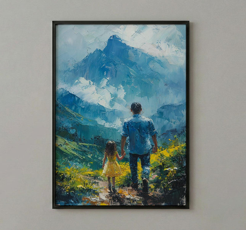 Darjeeling Tea Field Art Print, Father And Daughter Decor - Nature Dad Gift