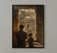 Ajanta Caves Wall Art, Father And Son Decor - Dad Birthday Gift
