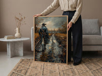 Minute Man Art Print, Colonial Farmer Decor - Historic Americana Landscape