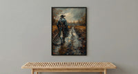 Minute Man Art Print, Colonial Farmer Decor - Historic Americana Landscape