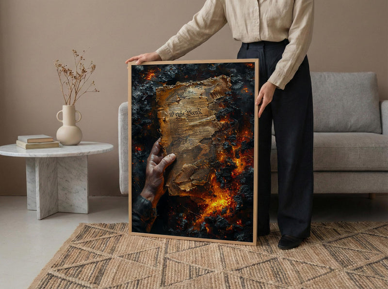 Declaration Of Independence Art Print, Historic Document Wall Decor - Americana Poster