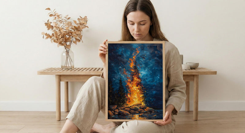 Signal Fire Wall Art, New England Landscape Decor - Historic Americana Print