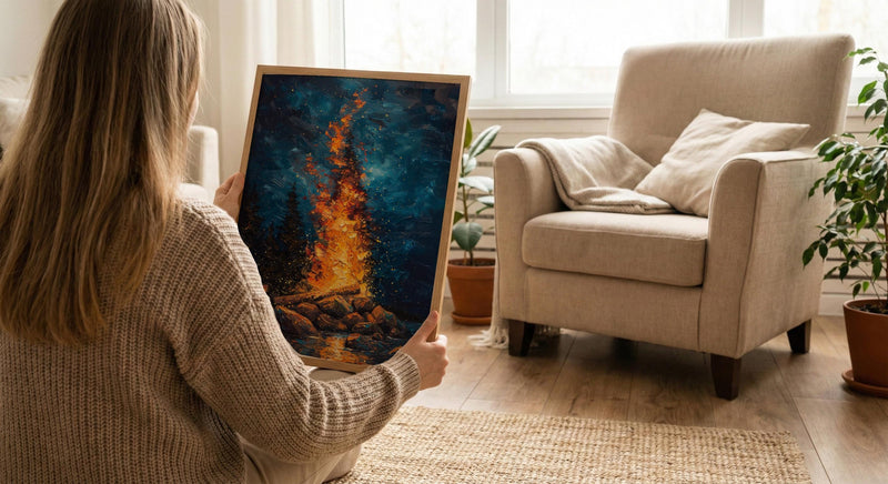Signal Fire Wall Art, New England Landscape Decor - Historic Americana Print