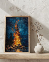 Signal Fire Wall Art, New England Landscape Decor - Historic Americana Print