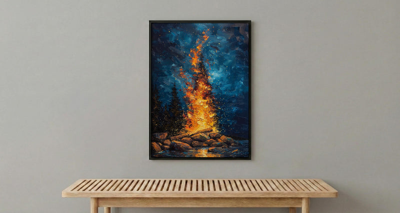 Signal Fire Wall Art, New England Landscape Decor - Historic Americana Print