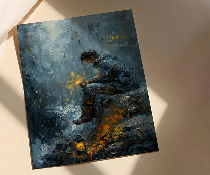 Minute Man Scout Art Print, Colonial Forest Decor - Historic Americana Poster