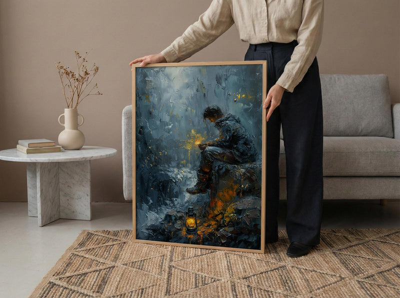 Minute Man Scout Art Print, Colonial Forest Decor - Historic Americana Poster