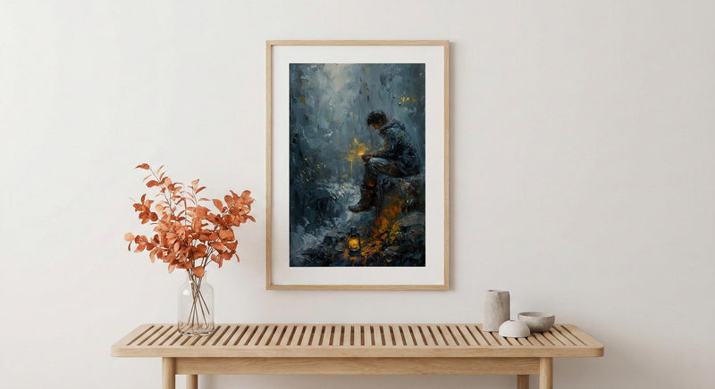 Minute Man Scout Art Print, Colonial Forest Decor - Historic Americana Poster
