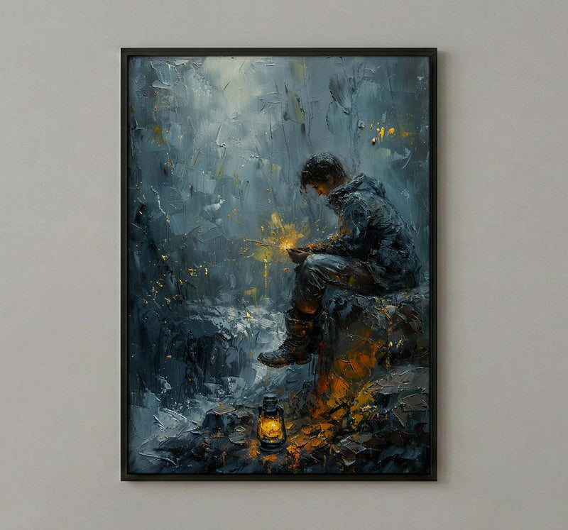 Minute Man Scout Art Print, Colonial Forest Decor - Historic Americana Poster