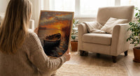 Hudson River Wall Art, Colonial Boat Decor - Misty Historical Landscape