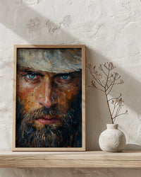 Colonial Scout Portrait Wall Art, Historic Americana Decor - Rugged Pioneer Print