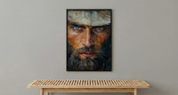 Colonial Scout Portrait Wall Art, Historic Americana Decor - Rugged Pioneer Print