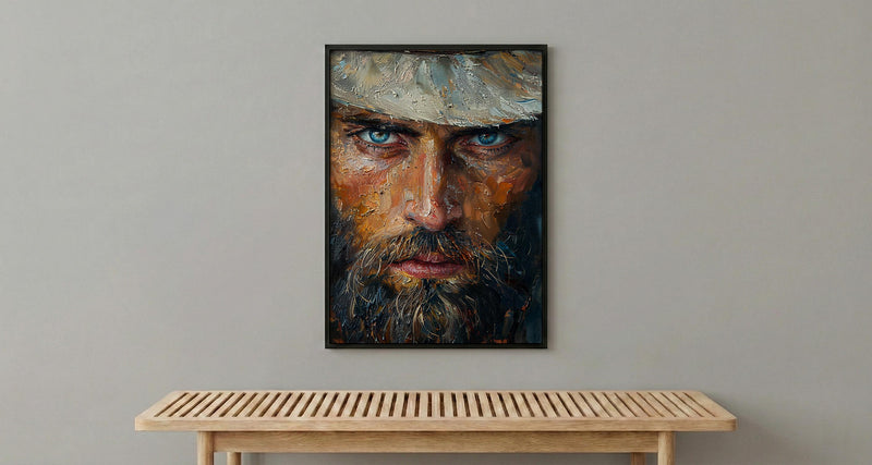 Colonial Scout Portrait Wall Art, Historic Americana Decor - Rugged Pioneer Print