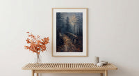 Historic Bridge Poster, New England Landscape Wall Decor - Desolate Americana Art