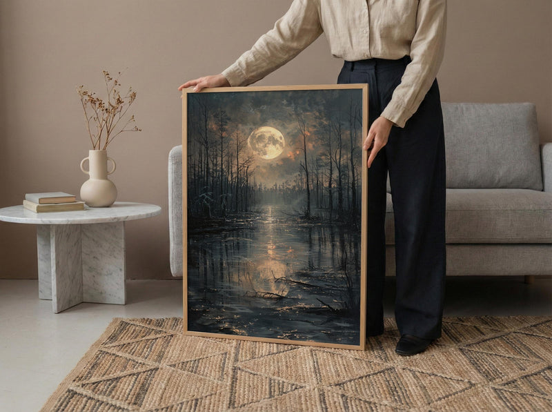 Continental Army Camp Art Print, Historic Swamp Decor - Midnight Americana Poster
