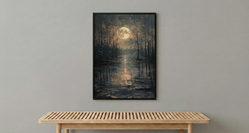 Continental Army Camp Art Print, Historic Swamp Decor - Midnight Americana Poster