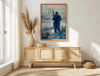 Valley Forge Soldier Wall Art, Historic Americana Decor - Winter Revolution Print
