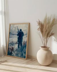 Valley Forge Soldier Wall Art, Historic Americana Decor - Winter Revolution Print