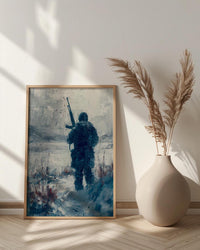 Valley Forge Soldier Wall Art, Historic Americana Decor - Winter Revolution Print