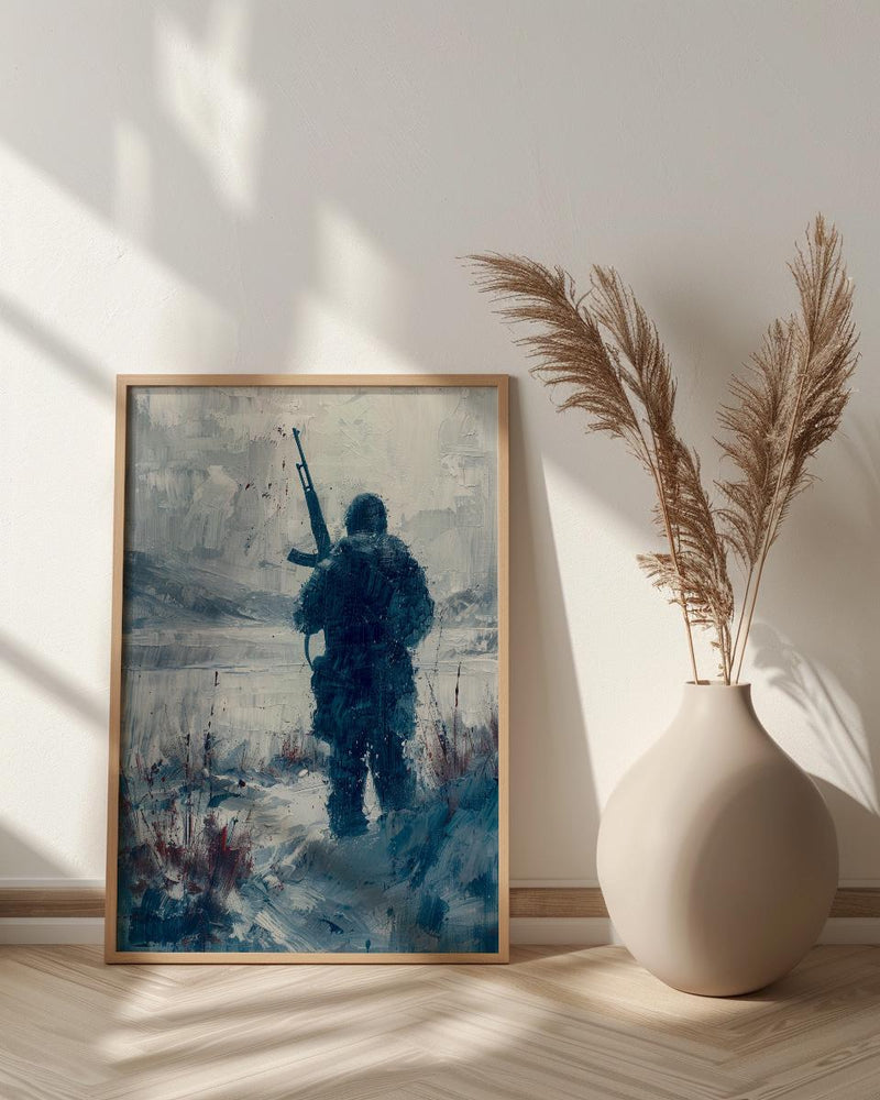 Valley Forge Soldier Wall Art, Historic Americana Decor - Winter Revolution Print