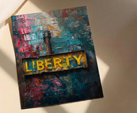 Liberty Typography Art Print, Historic Americana Decor - Mountain Rock Poster