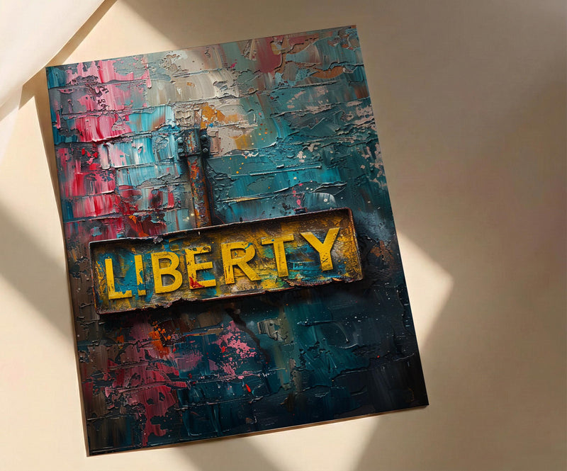 Liberty Typography Art Print, Historic Americana Decor - Mountain Rock Poster