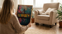 Liberty Typography Art Print, Historic Americana Decor - Mountain Rock Poster