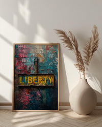 Liberty Typography Art Print, Historic Americana Decor - Mountain Rock Poster