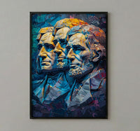 Mount Rushmore Art Print, Historic Monument Decor - Patriotic Landscape Poster