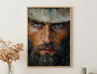 Colonial Scout Portrait Wall Art, Historic Americana Decor - Rugged Pioneer Print