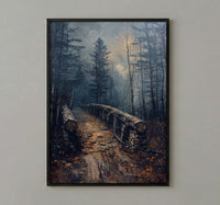 Historic Bridge Poster, New England Landscape Wall Decor - Desolate Americana Art