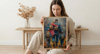 Veteran Father Poster, Military Family Decor - Patriotic Americana Art