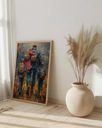Veteran Father Poster, Military Family Decor - Patriotic Americana Art