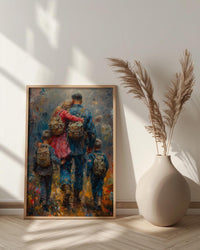 Veteran Father Poster, Military Family Decor - Patriotic Americana Art