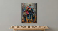 Veteran Father Poster, Military Family Decor - Patriotic Americana Art