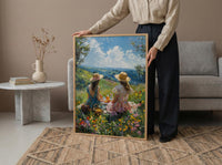 Americana Picnic Wall Art, Summer Family Decor - 4th of July Landscape Print