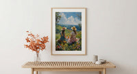Americana Picnic Wall Art, Summer Family Decor - 4th of July Landscape Print