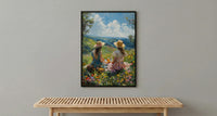 Americana Picnic Wall Art, Summer Family Decor - 4th of July Landscape Print