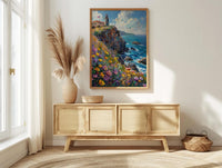 California Lighthouse Wall Art, Coastal Americana Decor - Patriotic Ocean Print