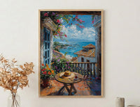 Panama Window Art Print, Old City Decor - Cigar Colonial Landscape