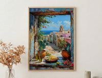Mexico Window Art Print, Mexican Food Decor - Tacos Fake Window