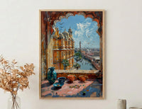 Jaipur Window Wall Art, Hawa Mahal Decor - Pink City Bangles Print