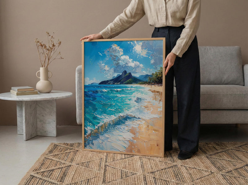 Copacabana Beach Art, Brazil Summer Decor - Rio Ocean Print