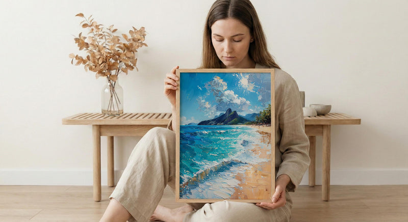 Copacabana Beach Art, Brazil Summer Decor - Rio Ocean Print