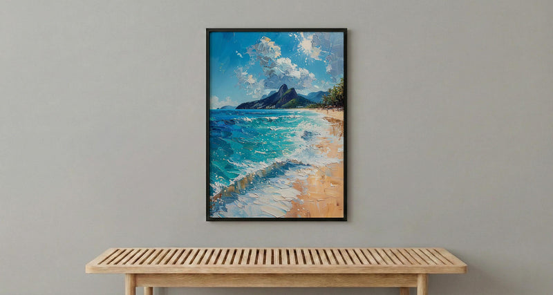Copacabana Beach Art, Brazil Summer Decor - Rio Ocean Print