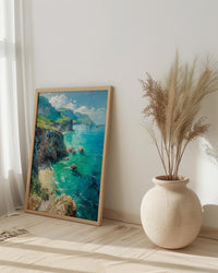 Fernando Noronha Art, Brazil Cliff Decor - Emerald Ocean