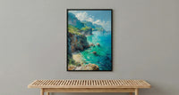 Fernando Noronha Art, Brazil Cliff Decor - Emerald Ocean