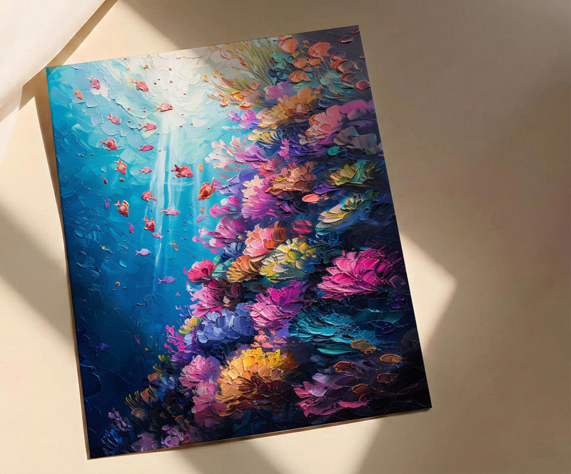 Roatan Coral Reef Art Print, Honduras Travel Decor - Ocean Wall Art